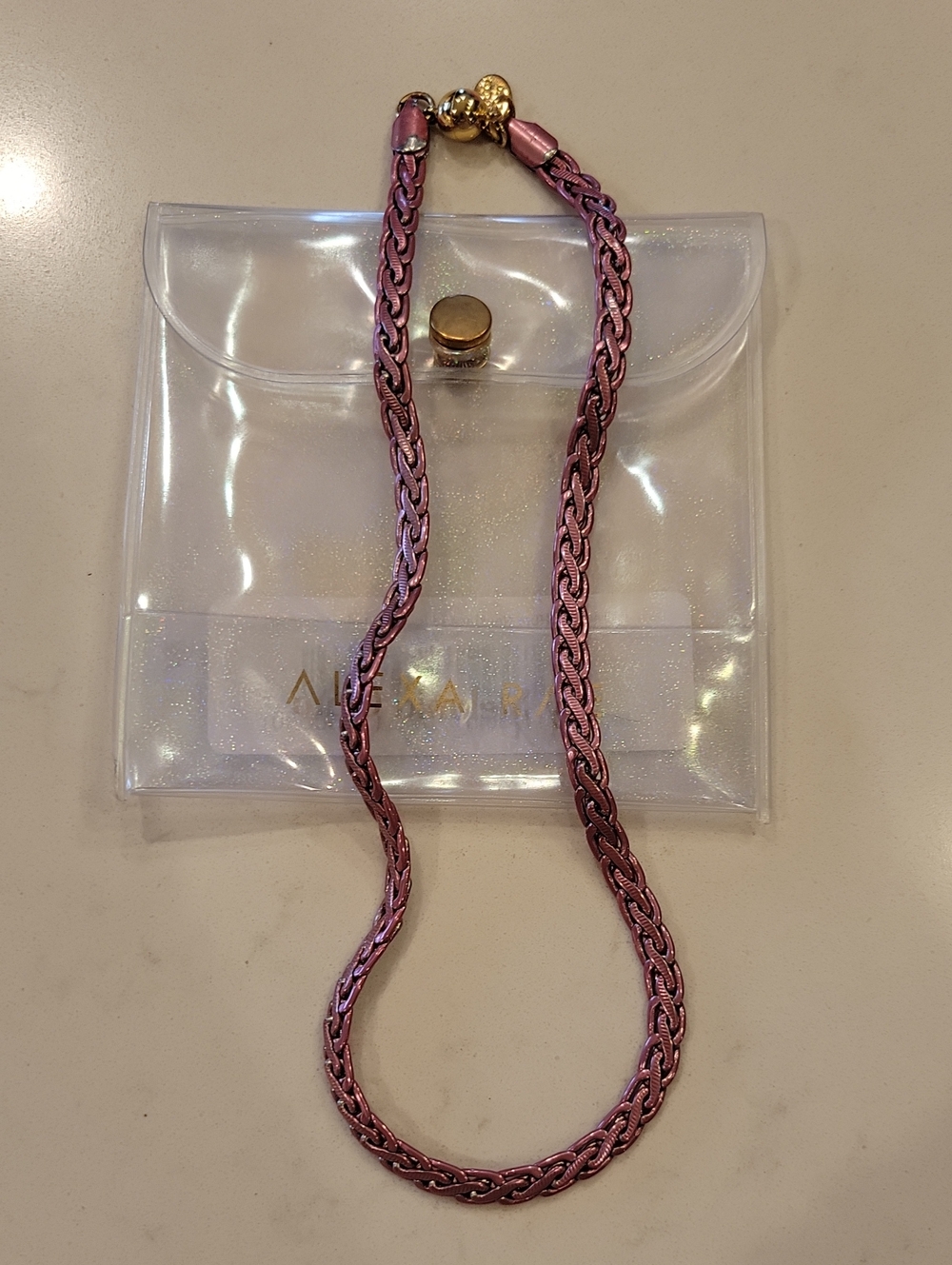 Melania Clara Pink Snake Chain Necklace